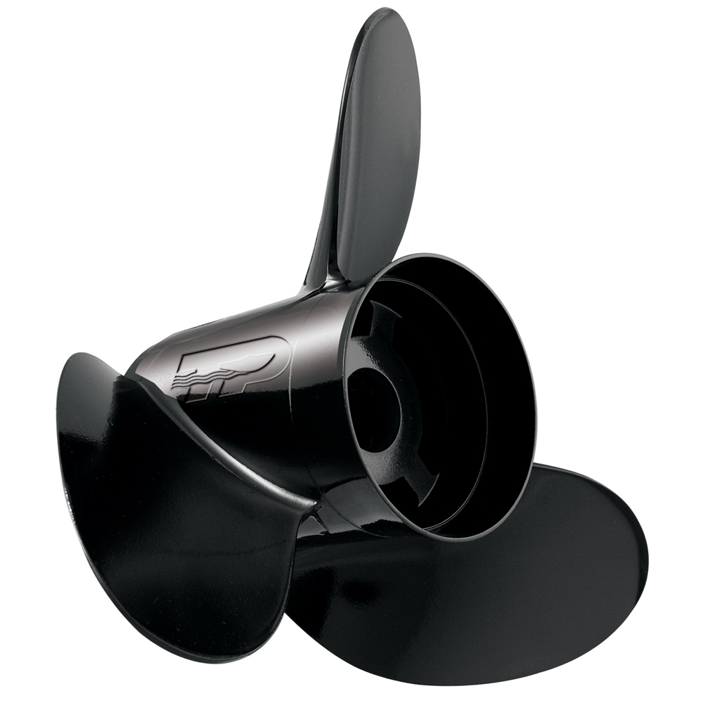 Black boat propeller with three blades