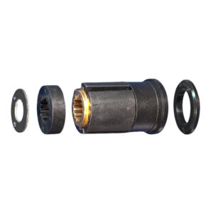 Disassembled mechanical part with gears and washers