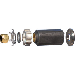 Exploded view of mechanical coupling components.