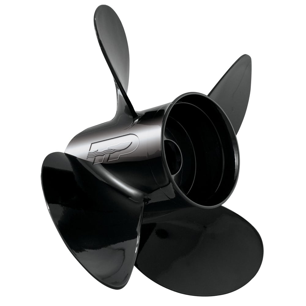 Black boat propeller with logo