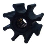 Black rubber gear with metal bearing center