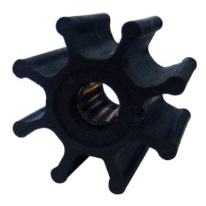 Black rubber gear with metal bearing center