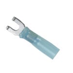 Blue insulated fork electrical wire connector terminal