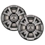 Two round Jensen car speakers on white background