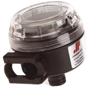 Johnson Pump strainer with clear plastic lid