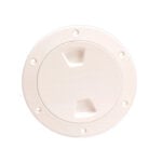 Round white plastic access hatch cover