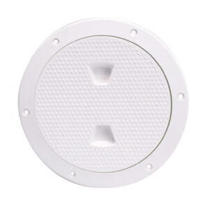 Round white marine deck hatch cover