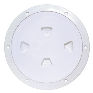 Round white plastic access hatch cover