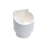 White plastic wall-mounted cup holder
