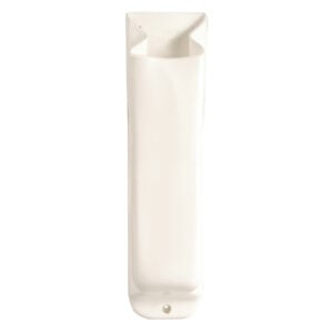 Off-white wall-mounted plastic dispenser housing