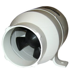 Inline duct ventilation fan with black blades