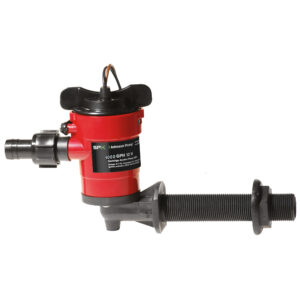 Red 12V marine aerator pump with fittings