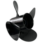 Black boat propeller with three blades