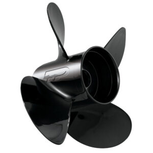 Black boat propeller with three blades