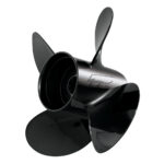Black boat propeller with three blades