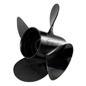 Black boat propeller with three blades