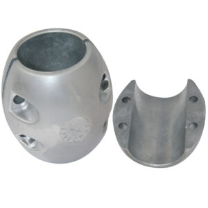 Aluminum anode for boat propeller shaft corrosion protection.