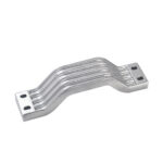 Curved aluminum connector with multiple holes