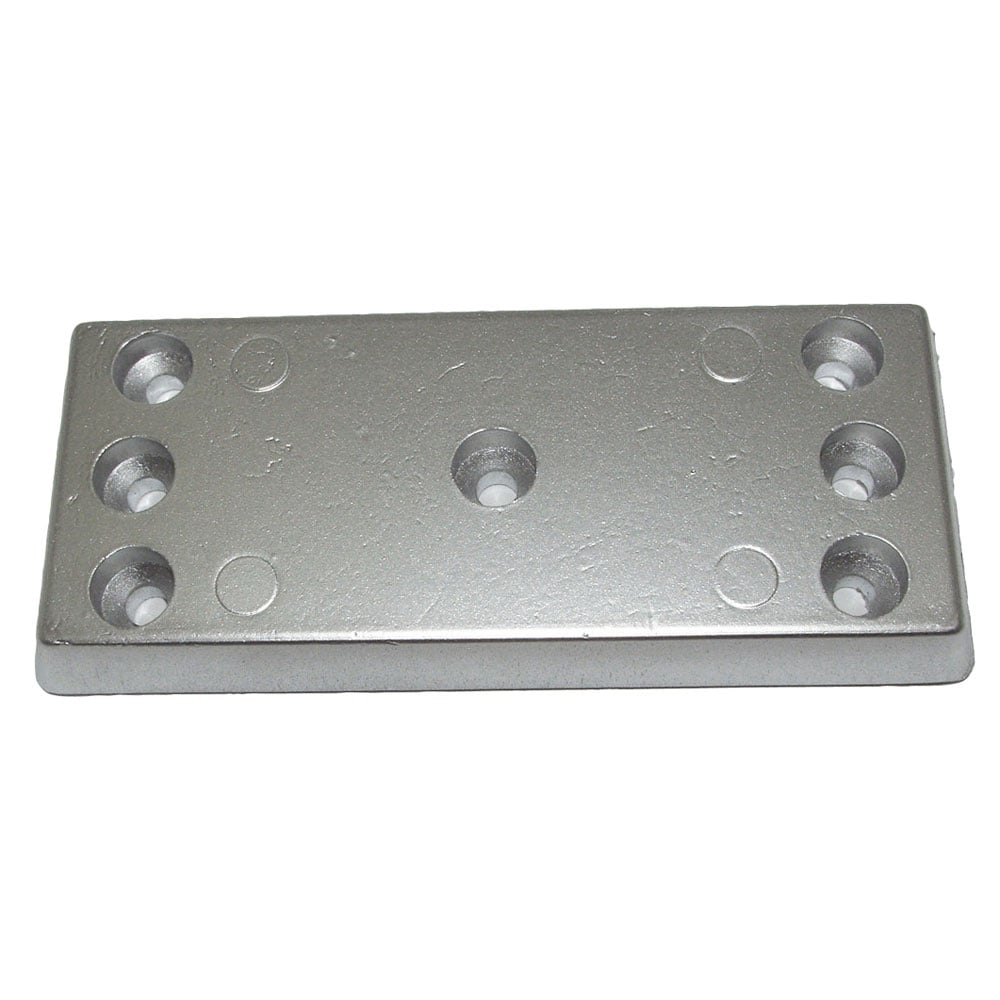 Rectangular metal plate with six holes