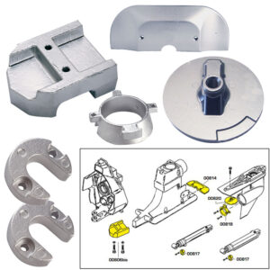 Metal parts and technical diagram of assembly