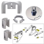 Boat motor parts with diagram illustration.