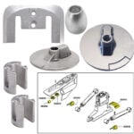 Boat motor parts and diagram illustration