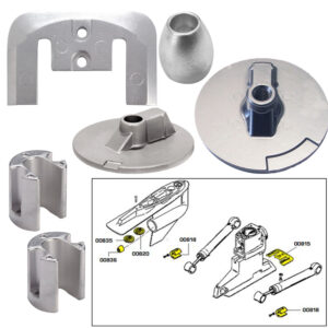 Boat motor parts and diagram illustration