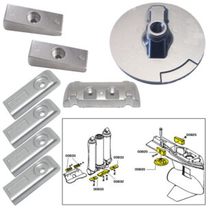 Boat motor anode kit with diagram