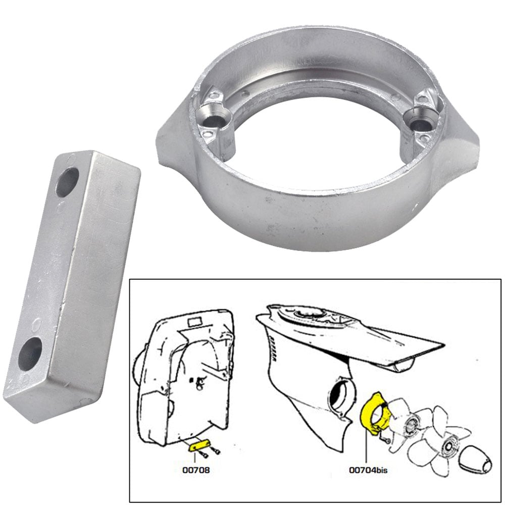 Marine engine zinc anode and installation diagram.