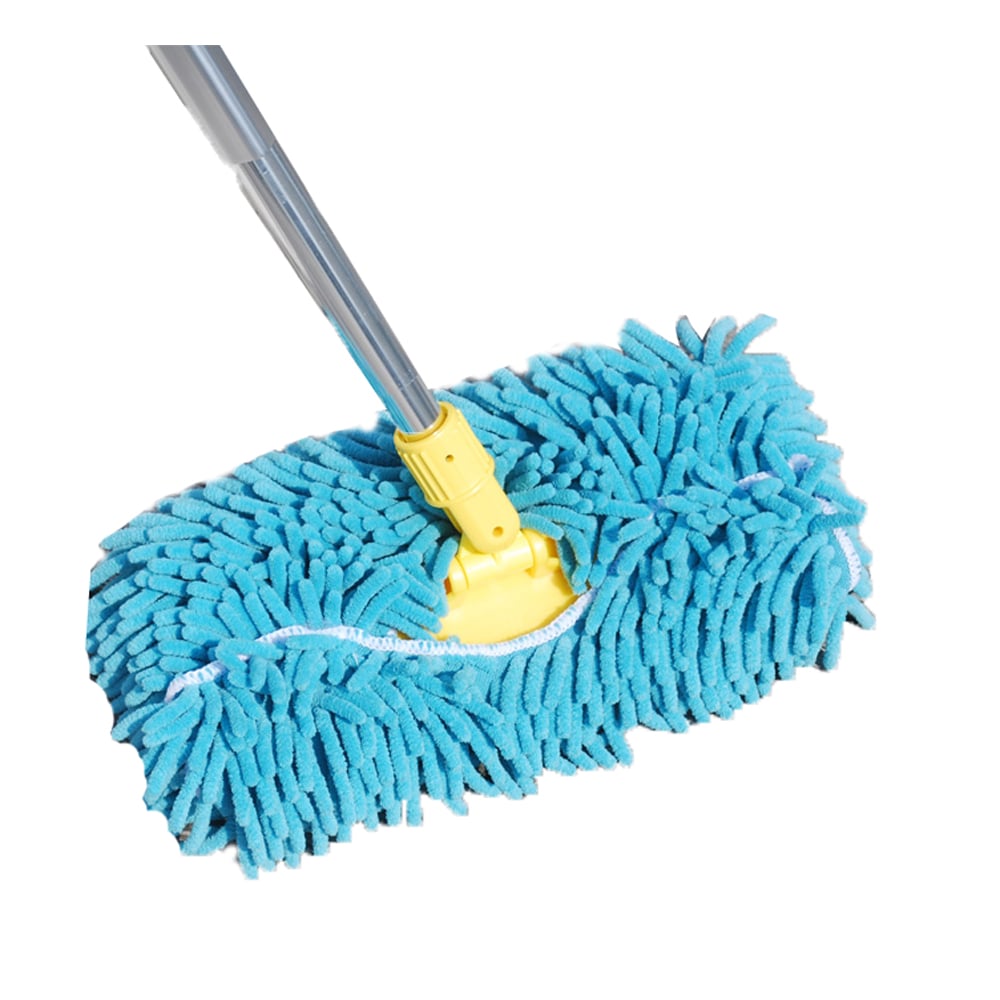 Blue microfiber mop with yellow handle