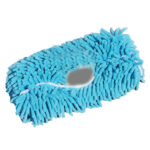 Blue microfiber mop head for floor cleaning