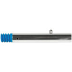 Chromed cylindrical connector with blue rubber grip