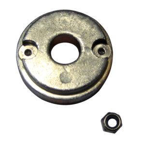 Metal disc and small hex nut