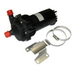 Black electric water pump with mounting hardware