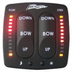 Bennett boat trim tab control panel with LED indicators