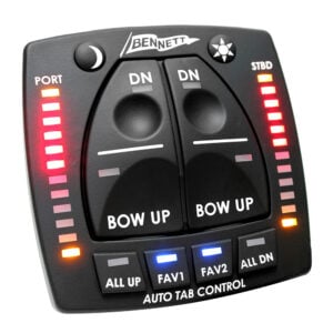 Bennett boat trim tab control panel with LEDs