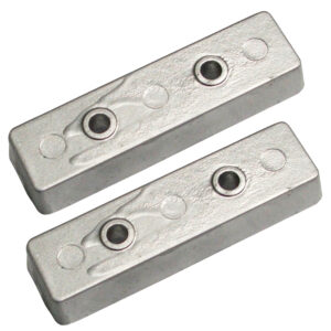 Rectangular metal brackets with mounting holes