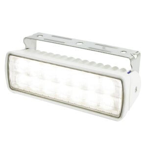 Rectangular LED floodlight with metal mounting bracket