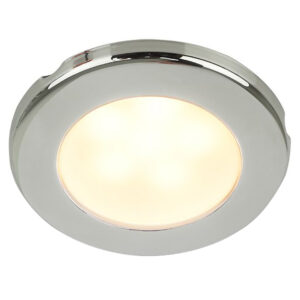 Round chrome recessed ceiling light fixture