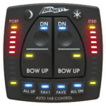 Bennett boat trim tab control panel with LEDs
