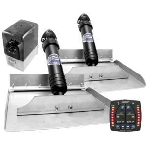 Boat trim tab system with hydraulic actuators