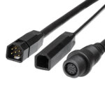 Black multi-pin electrical cable connectors close-up