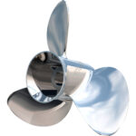 Close-up of a shiny boat propeller