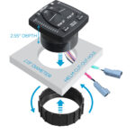 Boat trim tab control with cutout dimensions