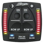 Bennett boat trim tab control panel with LED indicators