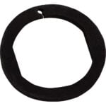 Black rubber gasket ring on white background