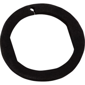 Black rubber gasket ring on white background