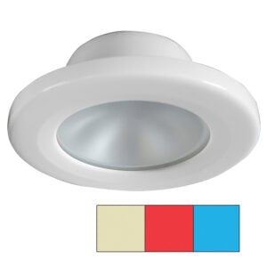 White recessed ceiling light with color swatches