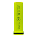 Yellow 6V lithium battery pack on white background