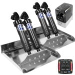 Boat trim tab system with hydraulic actuators and controls